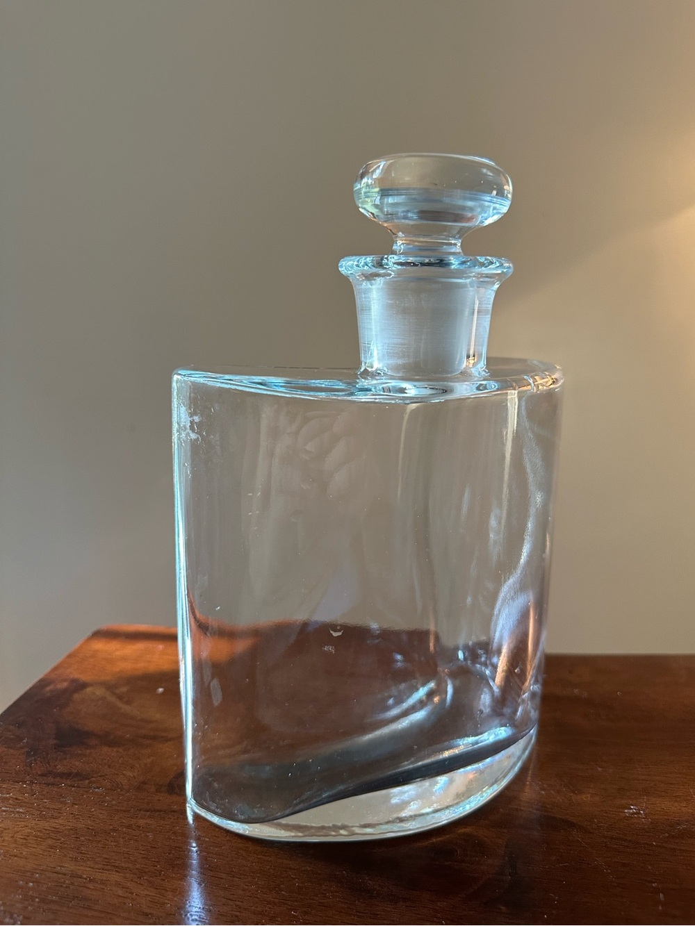 Crate & Barrel • large decanter • glass • heavyweight